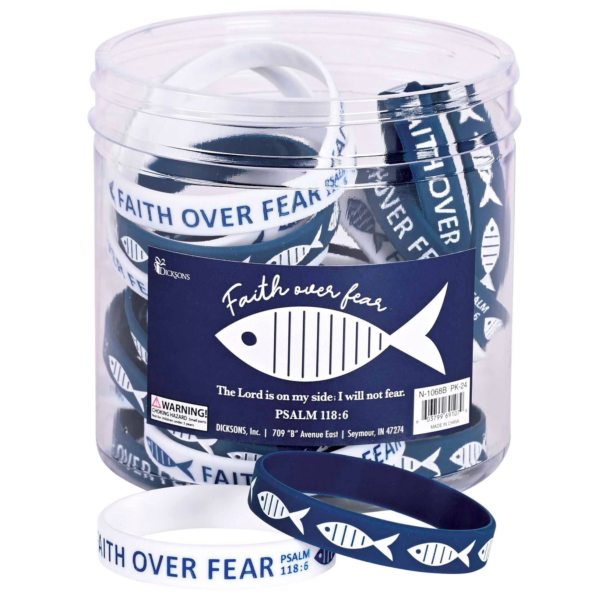 Dicksons - Wholesale Wristband - Bracelet Silicone Fish Faith Over Fear0