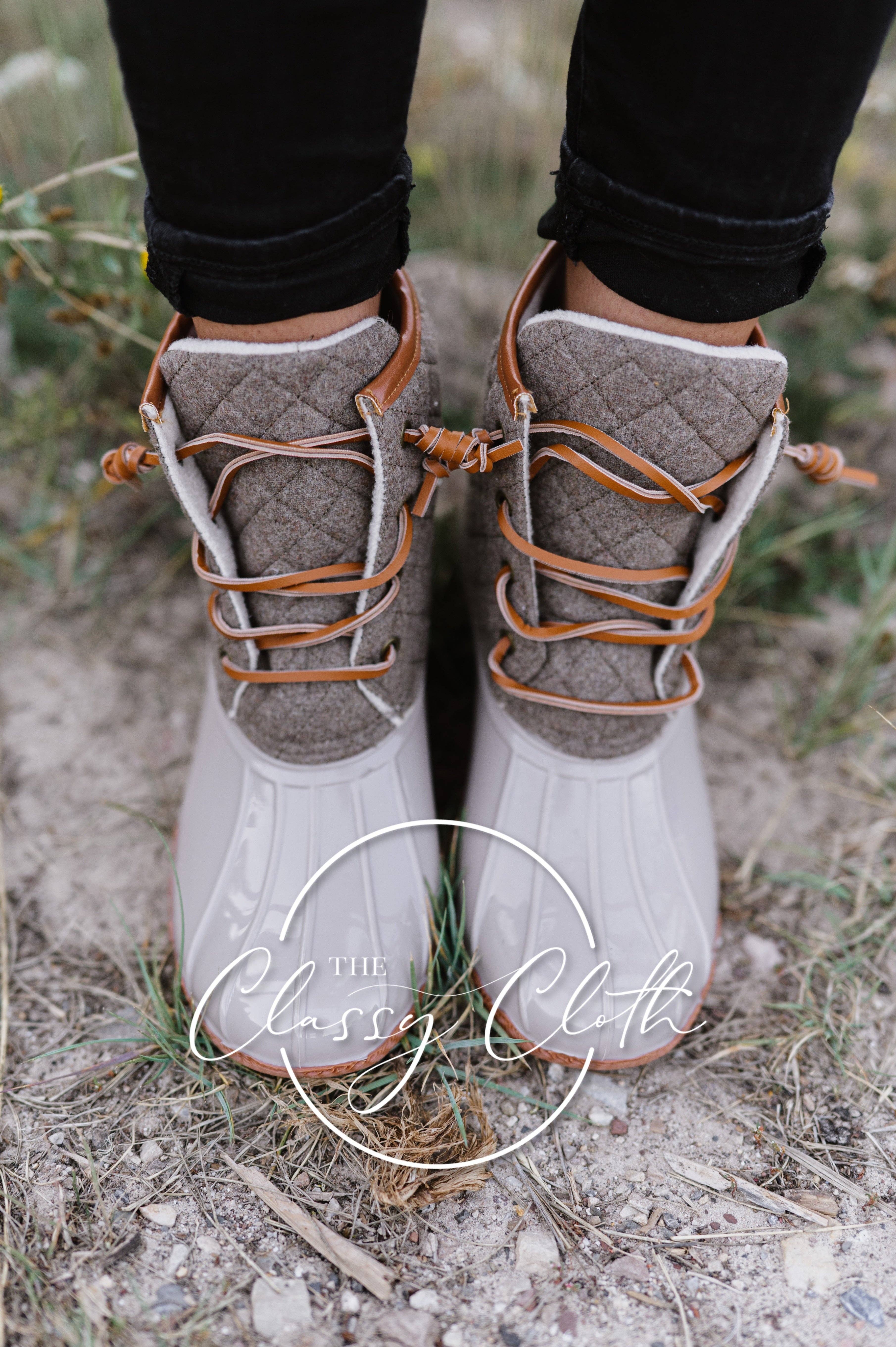 The Classy Cloth WS - Venta al por mayor Botas de agua - Mujer - Botas de pato Danielle - beige acolchado RTS1