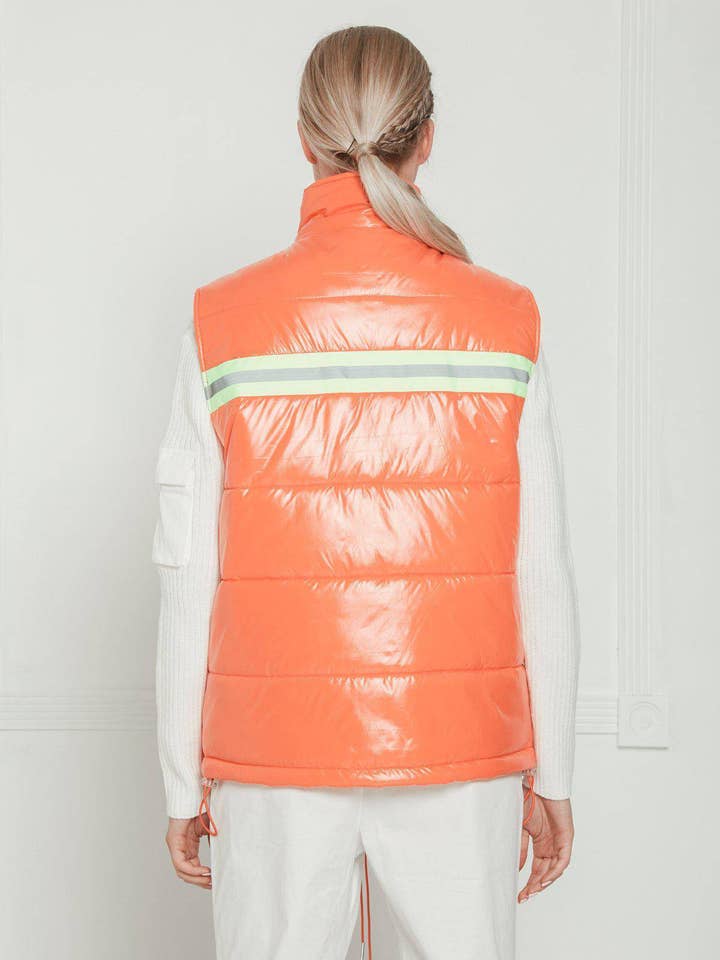 Robink - Wholesale Safety Vest - Unisex - Konus Men's Zip-Up Puffer Vest In Orange