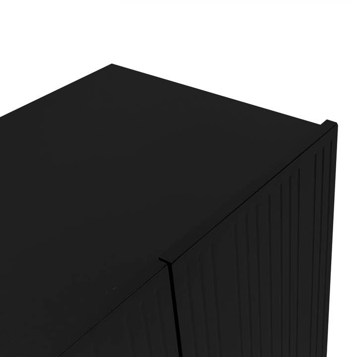 Urban Meuble - Wholesale Sideboard - Black buffet with 4 doors, pattern, and storage 120*37.5*80.8 cm EVRENS BLACK9