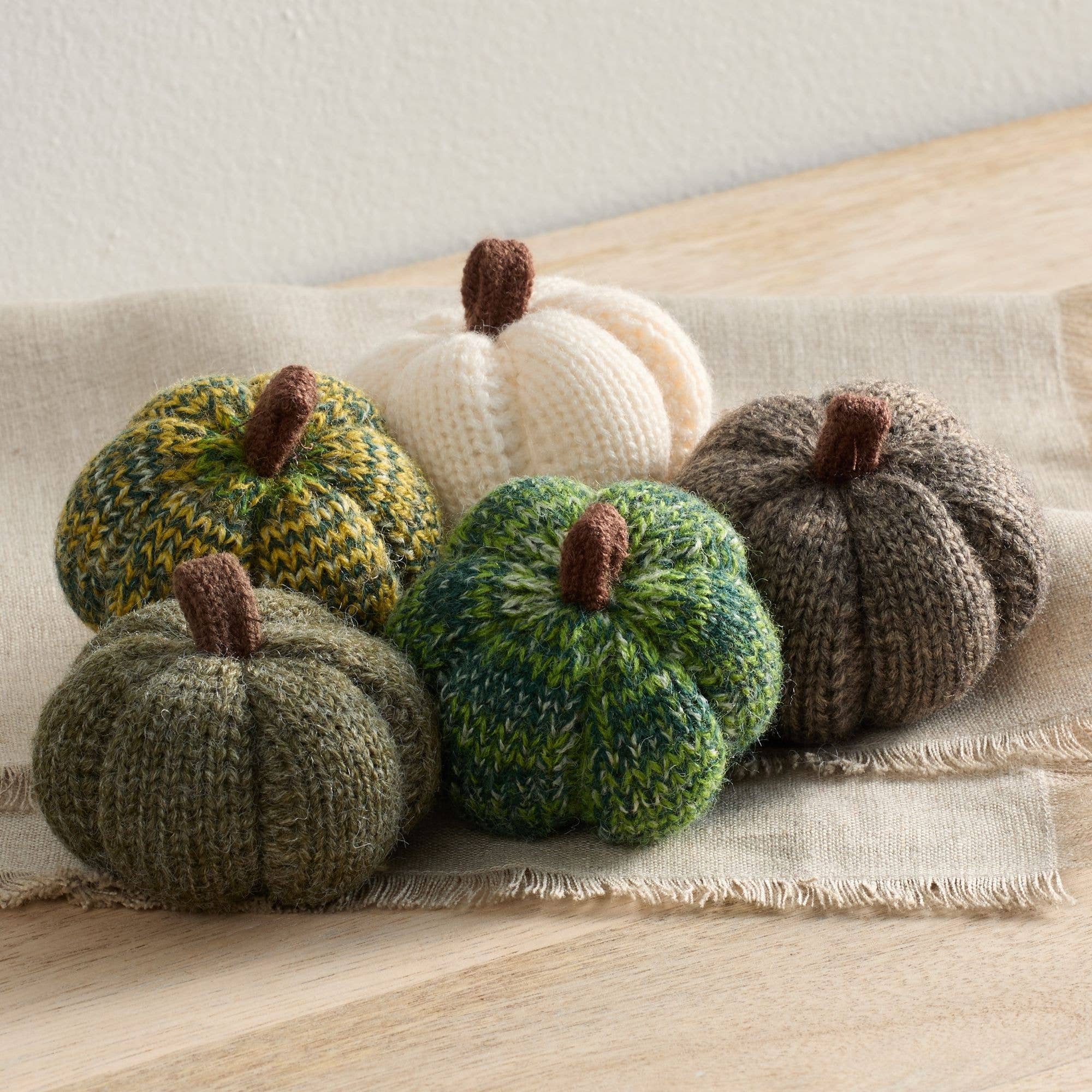Your Heart's Content - Wholesale Decorative Tabletop Object - Cozy Pumpkins, Variegated Knit Yarn Colors, Handcrafted Gift3