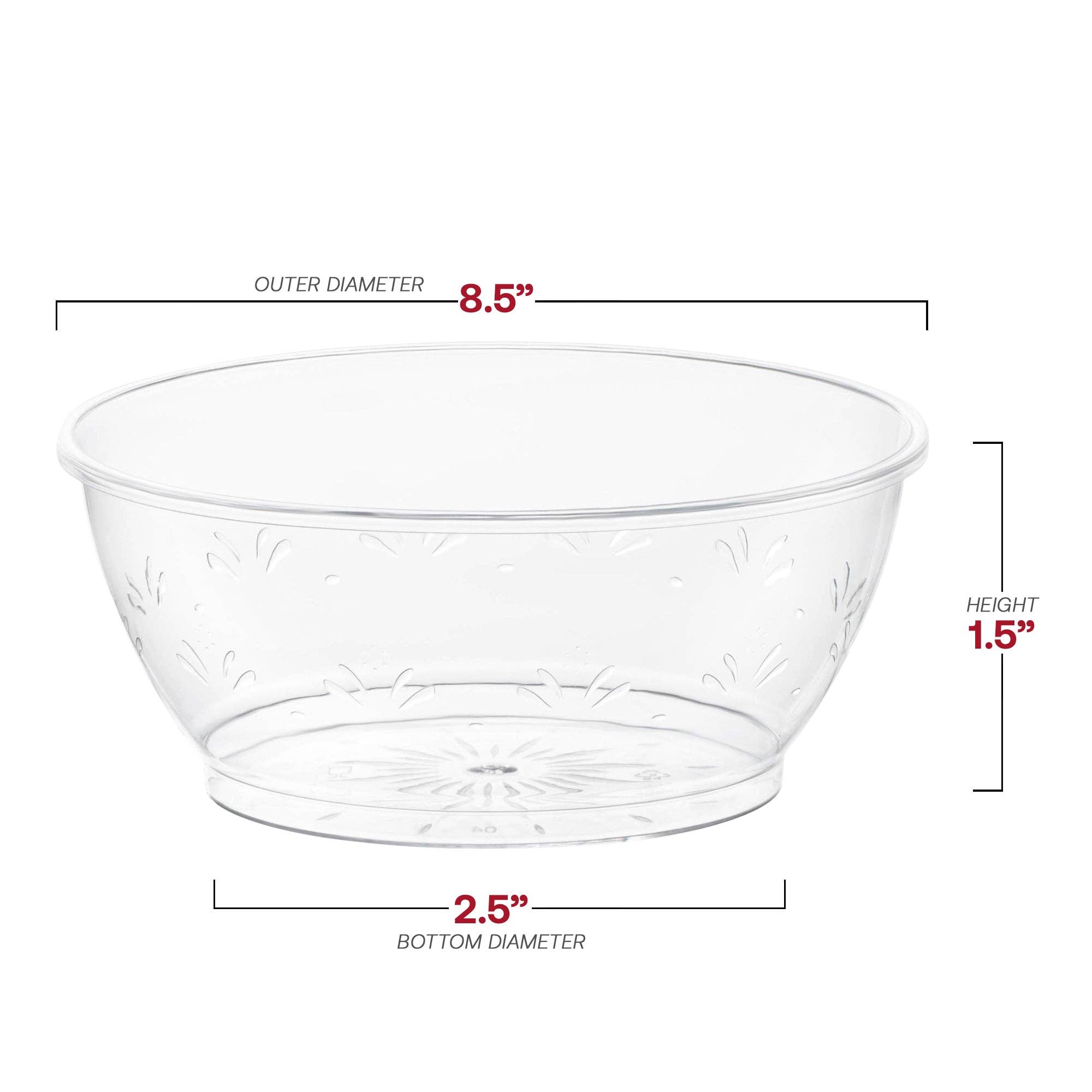 Smarty had a Party - Wholesale Disposable Plate - 6 oz. Clear Floral Round Plastic Dessert Bowls - 240 pcs3