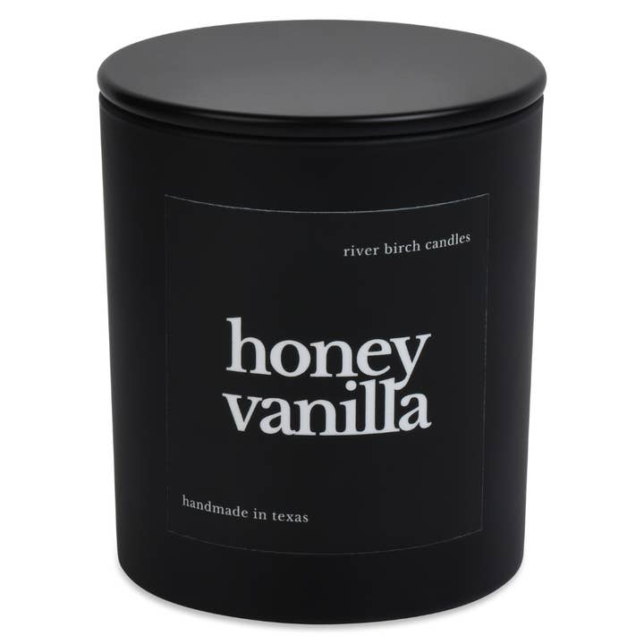 Candela Honey Vanilla da 10 oz - Nero opaco - Candela di soia per la vendita all'ingrosso da parte di River Birch Candles