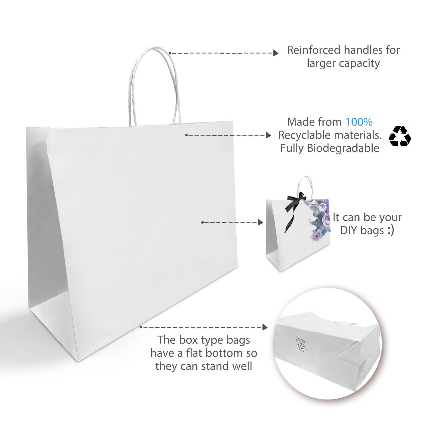 Kis Paper - Wholesale Gift Bag - Vogue 16x6x12 inches White Paper Bag Twist Handles4