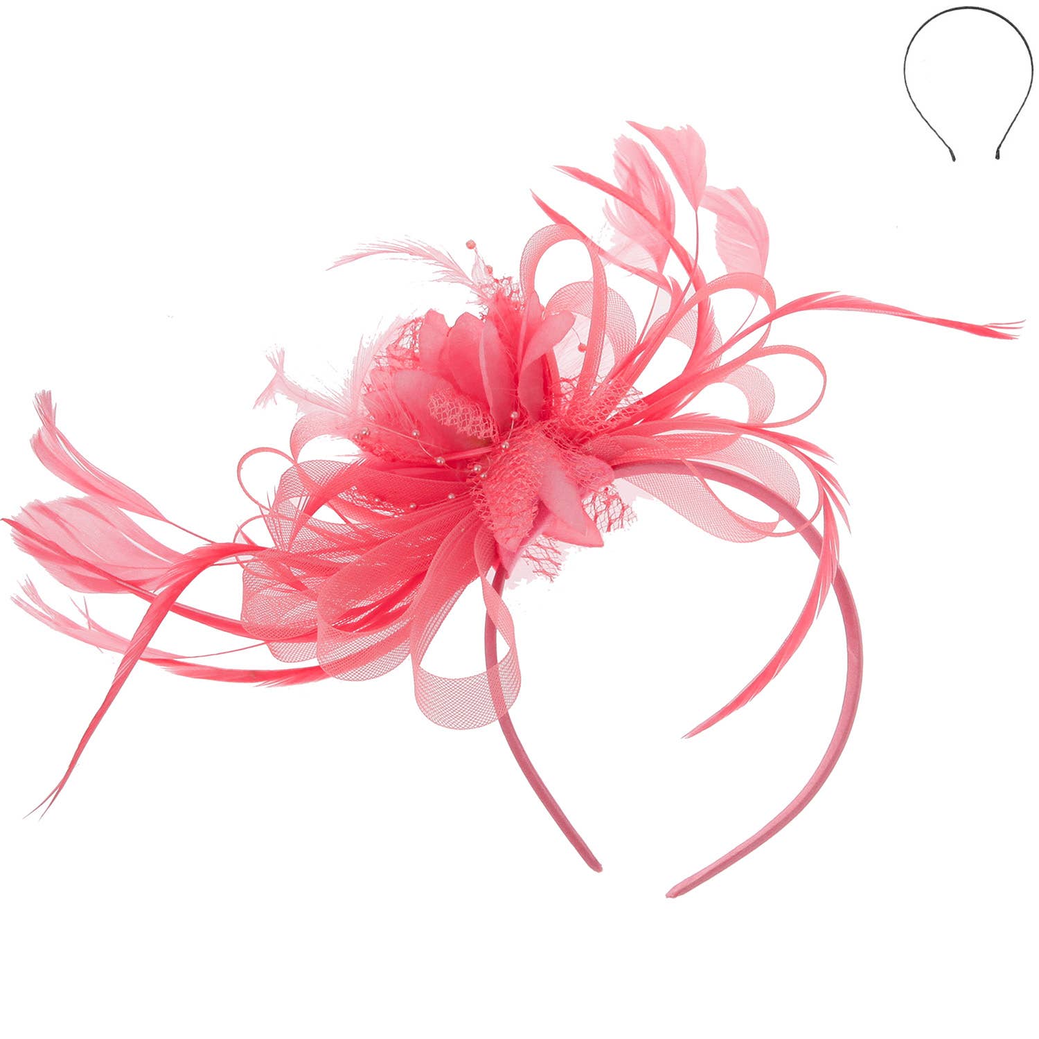 SP Sophia Collection - Wholesale Fascinator Hat - Women's - Floral Fascinator Headband w/ Side Loops & Feathers2