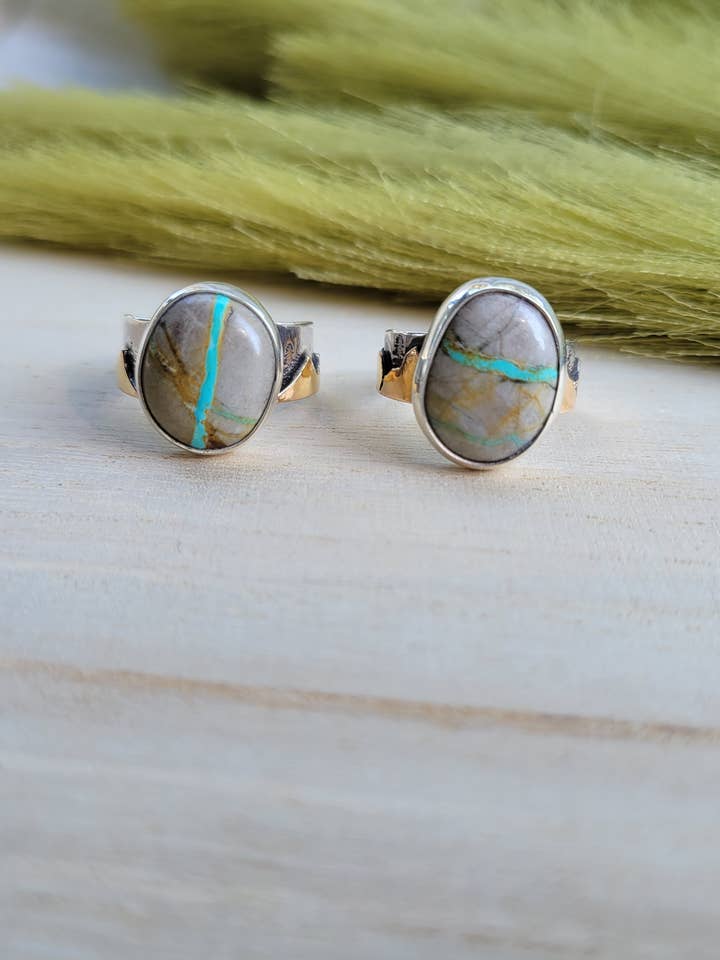 Anillo Royston Ribbon Turquesa Mountain Band para venta al por mayor de Rain Shadow Jewelry