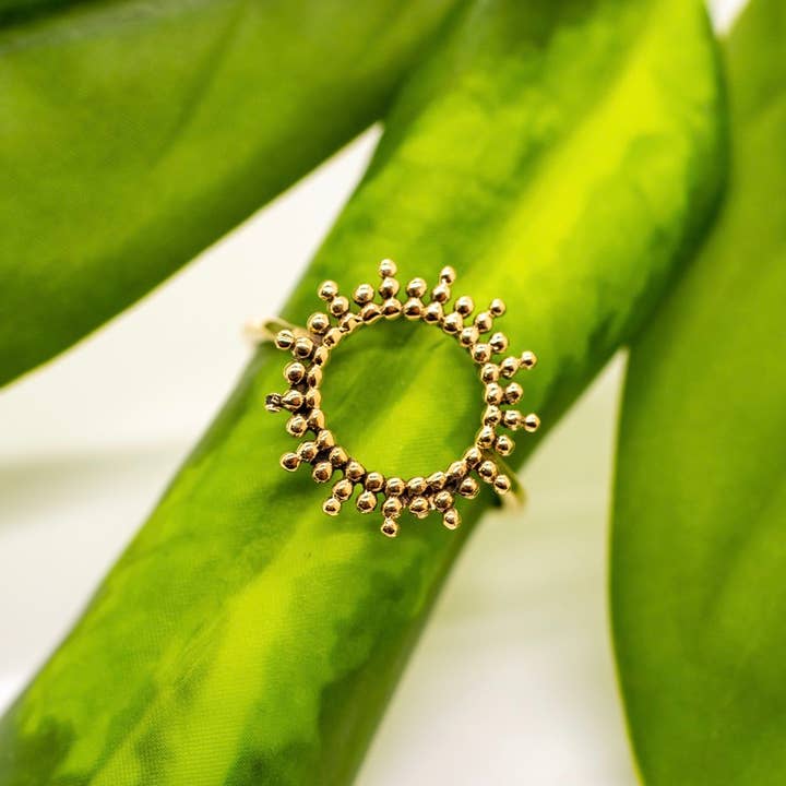 Baizaar - Wholesale Band/Stacked Ring - Brass Open Circle Ray Ring