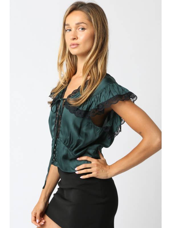 Olivaceous - Wholesale Blouse - Women's - Janiah Laced Top11