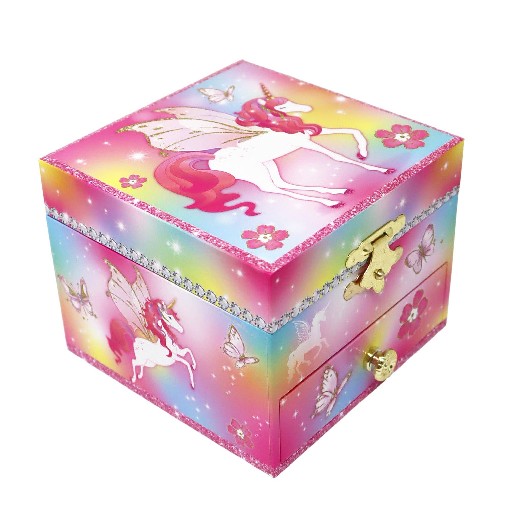 Pink Poppy USA - Wholesale Jewelry Box/Organizer - Kids - Dreamland Unicorn Small Musical Jewellery Box | Pack of 16