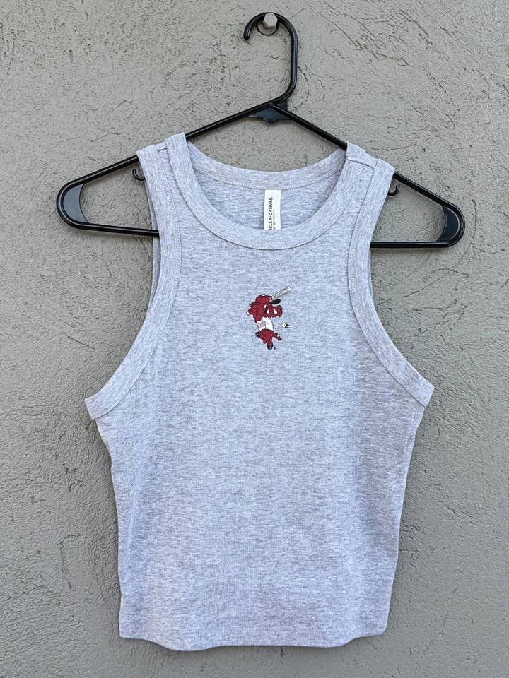 Débardeur Court à Côtes avec Épaules Dénudées pour la vente par Southern Trend Clothing - Arkansas Razorbacks