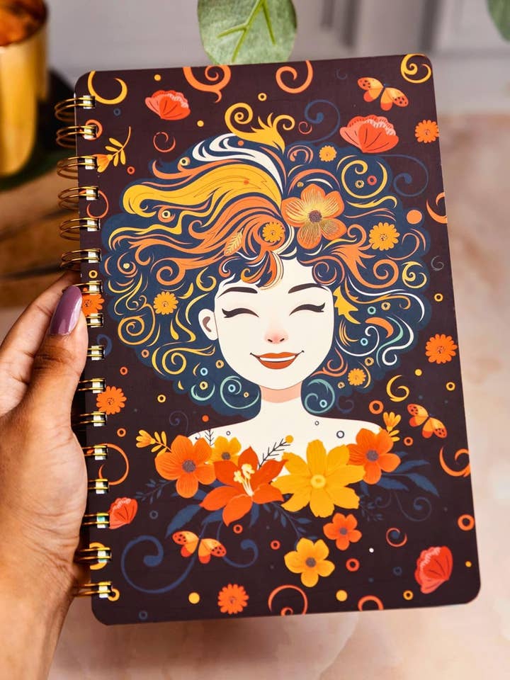 A5 - undated wiro-bound planner - Floral Femme  for wholesale by Doodle
