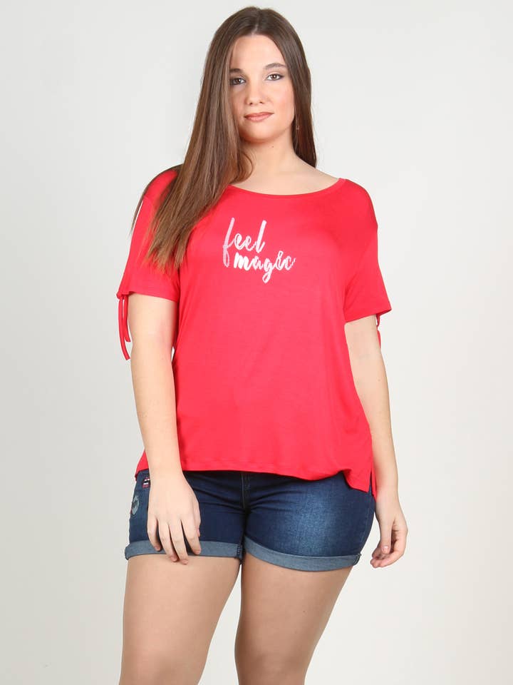 T-shirt con nodi sulle maniche per la vendita all'ingrosso da parte di More Than Angels