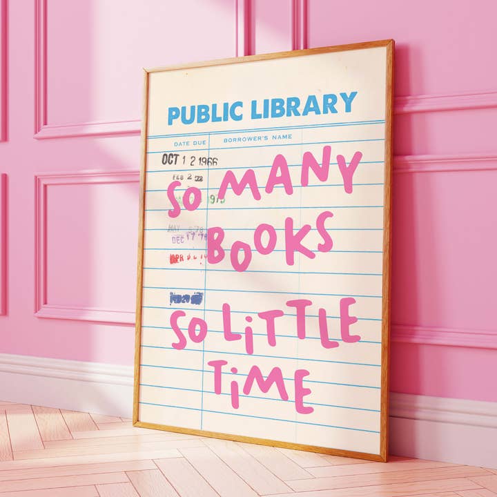 April Lane Art - Wholesale Art Print - So Many Books Library Card Print3