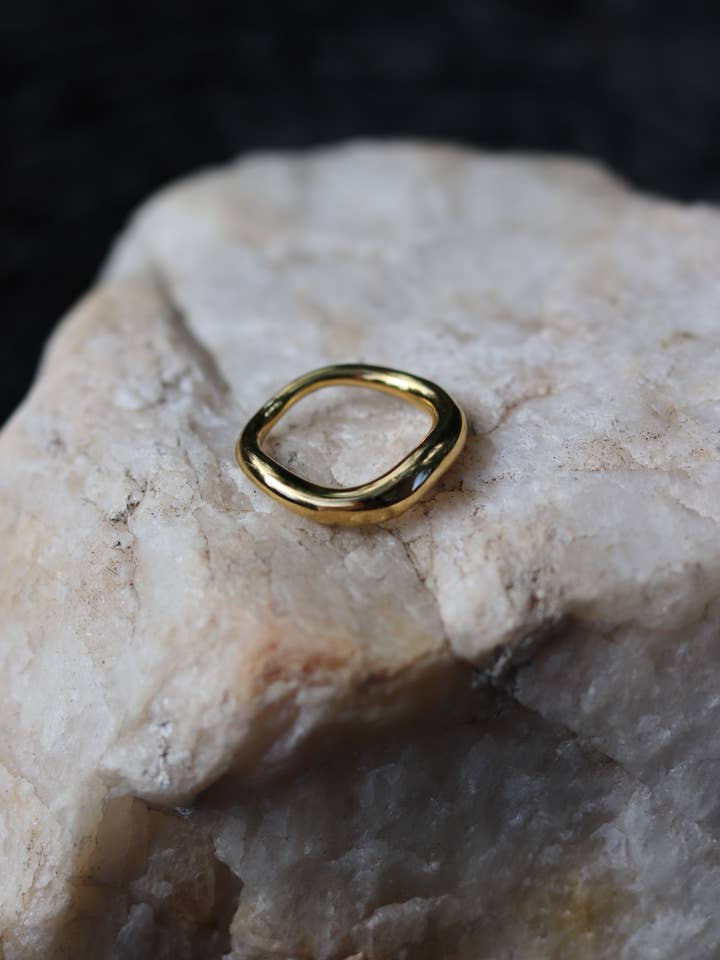 Wave Ring - Gold (Size options) Water Proof for wholesale by Cedar and Cypress Designs