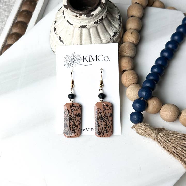Polymer Clay Earrings - Everyday - Floral for wholesale by KIMCo.