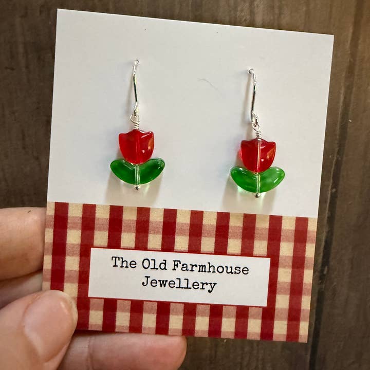 Pendientes de tulipán de plata de ley para venta al por mayor de The Old Farmhouse Jewellery