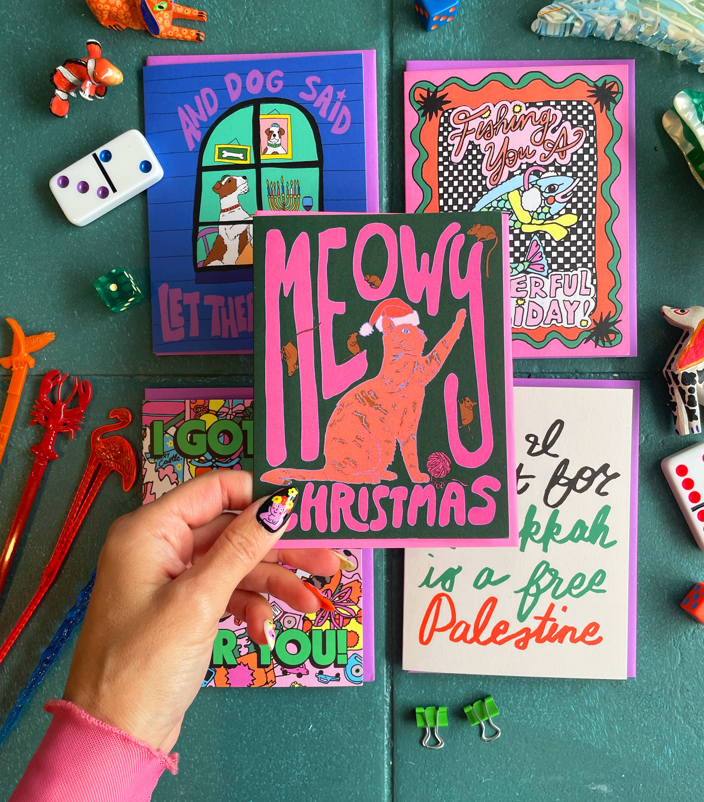 Ash + Chess - Wholesale Vriendschapskaartje - Kaart - Meowy Christmas2