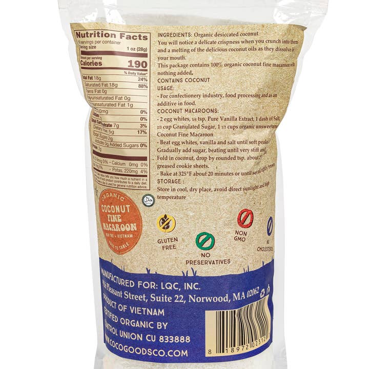 CocoGoods Co - Wholesale Crisps - Organic Unsweetened Desiccated Coconut Fine1