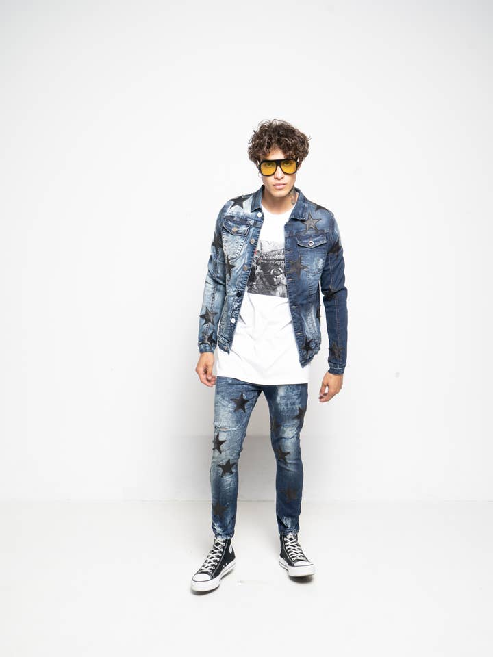 Jeans de cuero estrella exclusivos para venta al por mayor de Freakchic ny