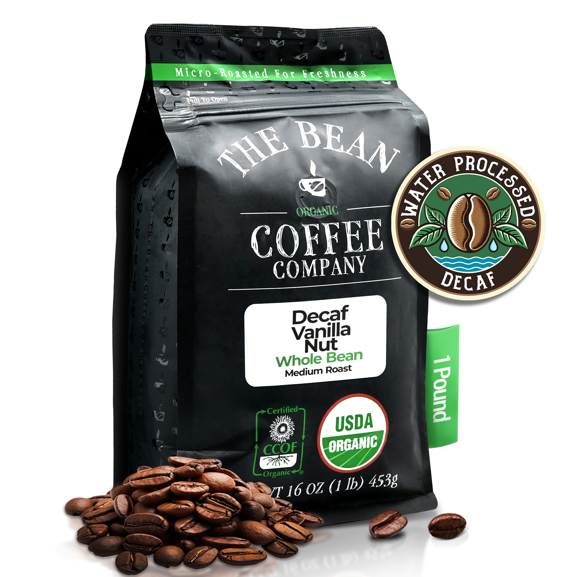 The Bean Coffee Company - Wholesale Ground Coffee - DECAF Organic Vanilla Nut Flavored Coffee10