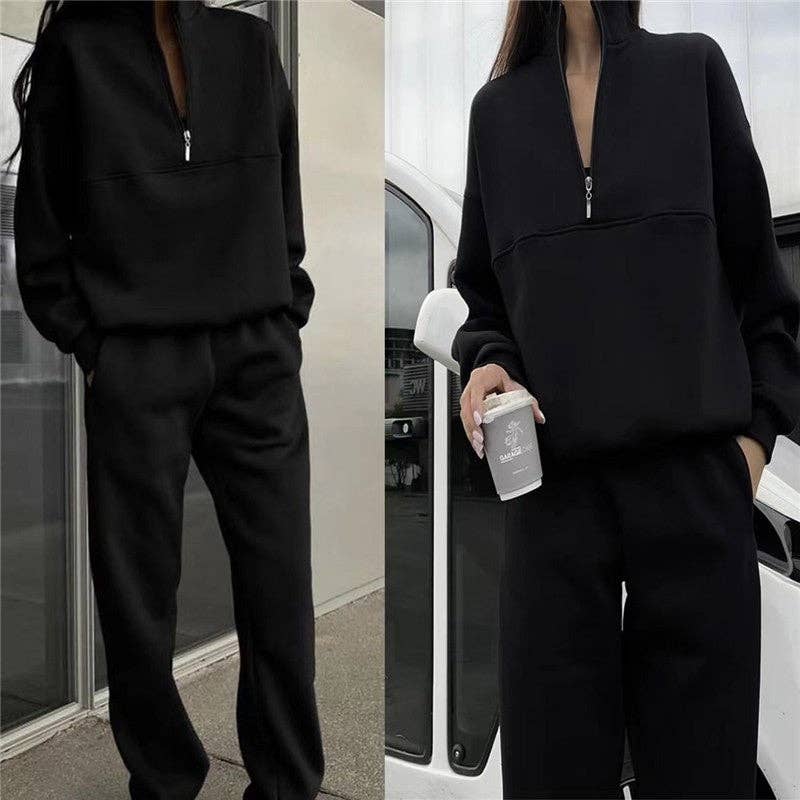 UZ Wholesale Store - Wholesale Lounge Set - Women's - Casual Long Sleeve sweatshirt And Pants Set0