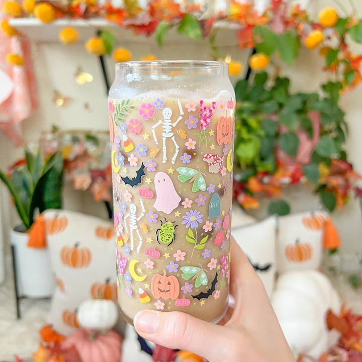 Hart and Flora Shop - Wholesale Drinking Glass/Cup - 20oz Colorful Halloween Glass2