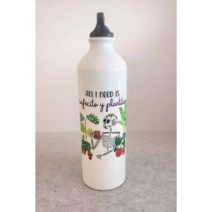 All I Need Is Cafecito y Plantitas – Reusable Water Bottle for wholesale by Leafe