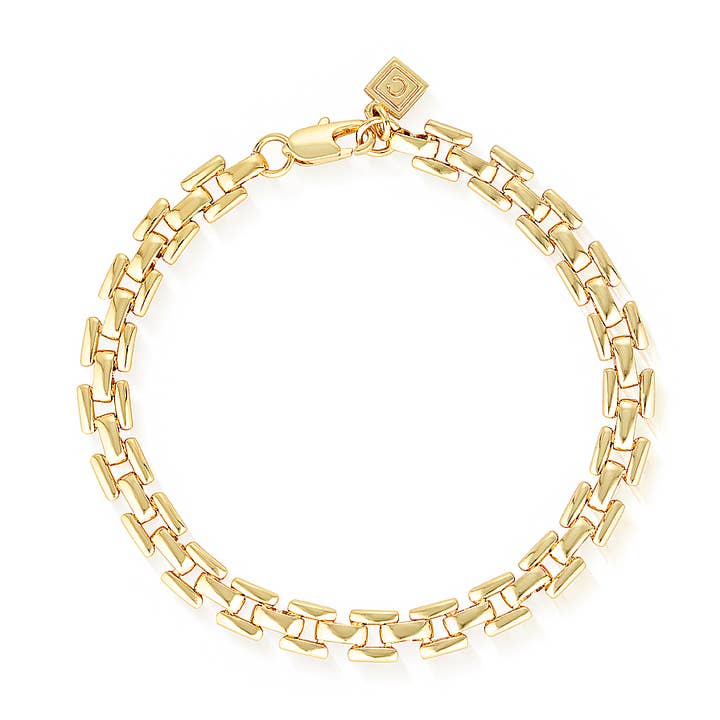 Bel Air Flat Chain Bracelet - Yellow Gold for wholesale by Glacier Mist