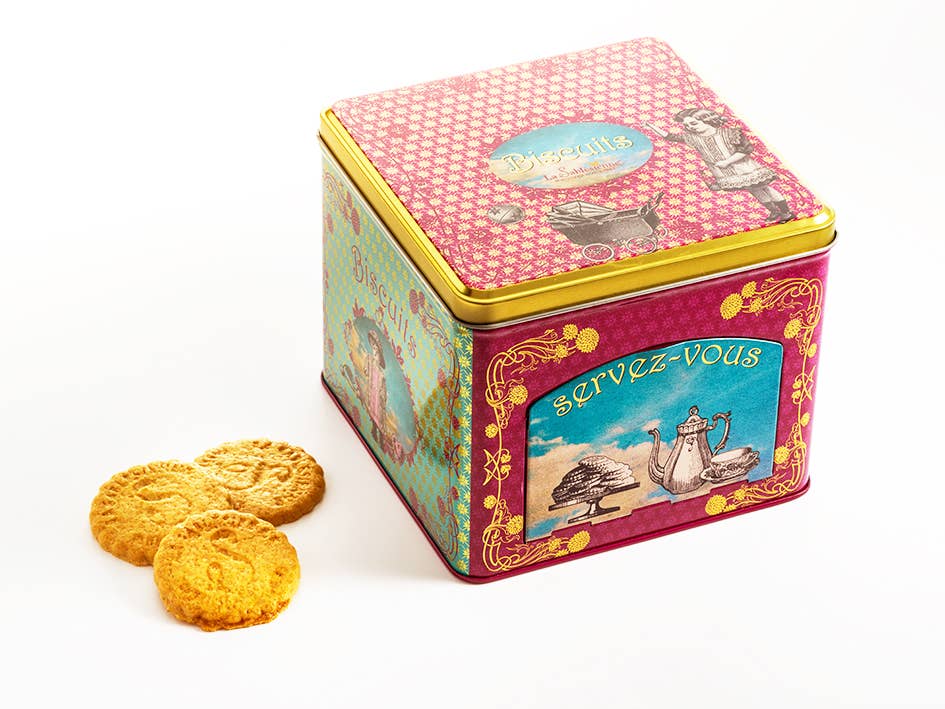 LA SABLESIENNE - Wholesale Cookie - "Les Jouets d'Adèle" Metal Tin Shortbread Cookies - 10.6 oz