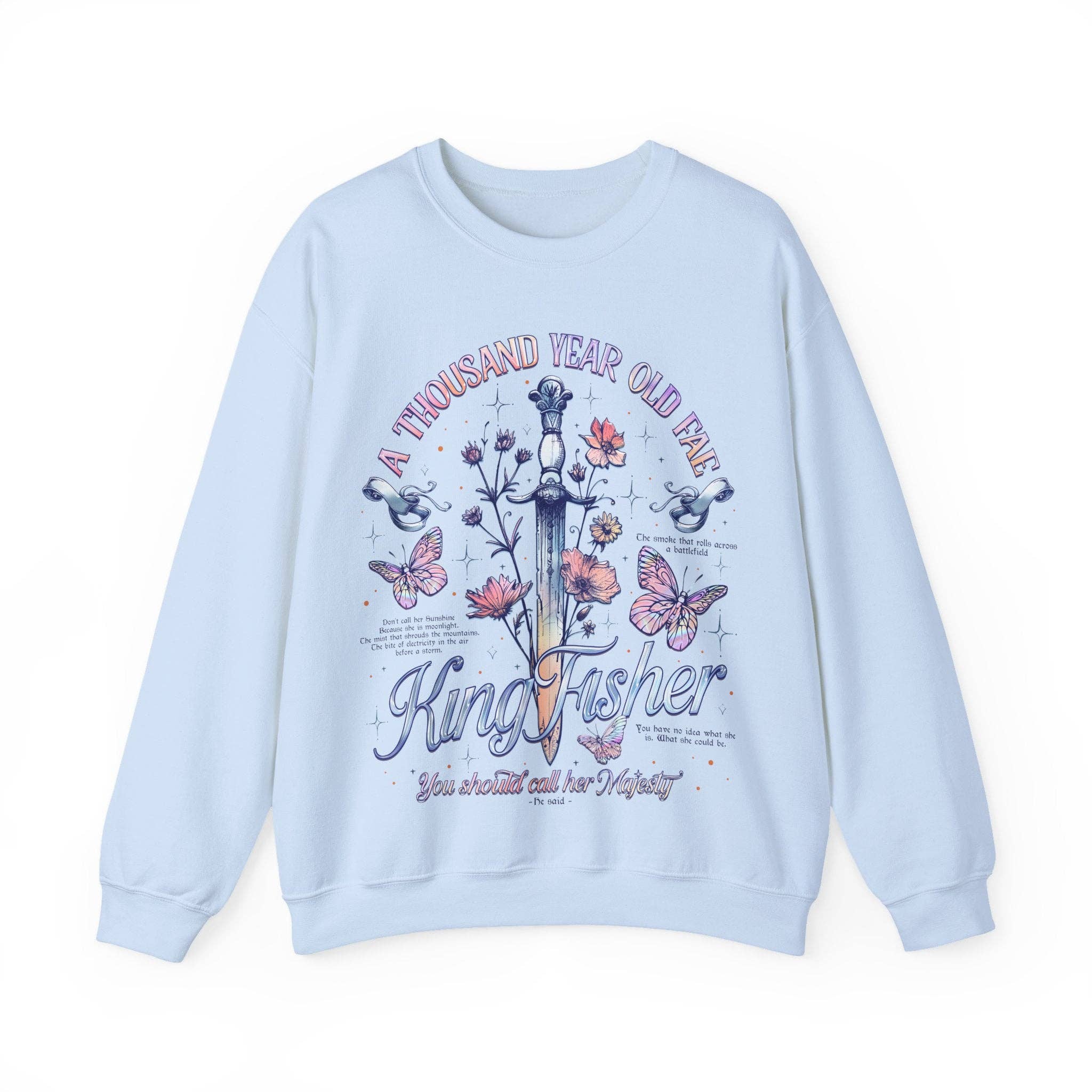 MagicMerchEmporium - Wholesale Graphic Sweatshirt - Women's - Kingfisher "A Thousand Year Old Fae" Sweatshirt11