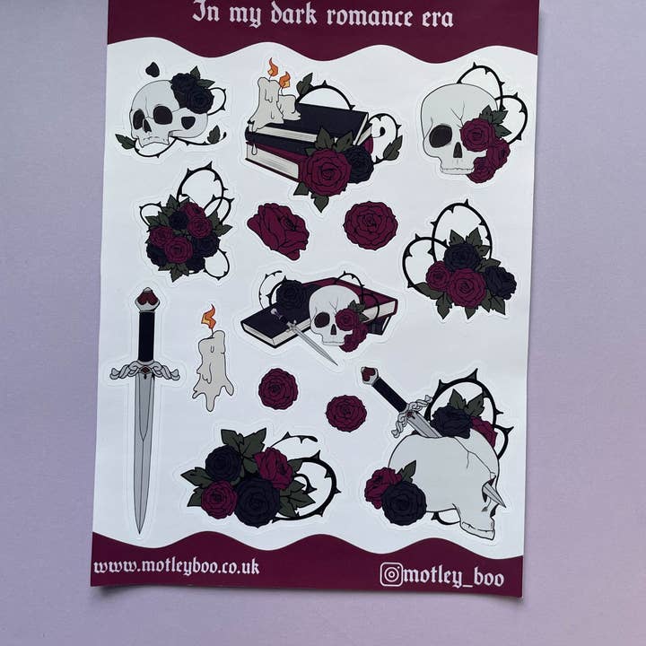 Motleyboo - Wholesale Sticker - In my dark romance era sticker sheet, bookish stickers6
