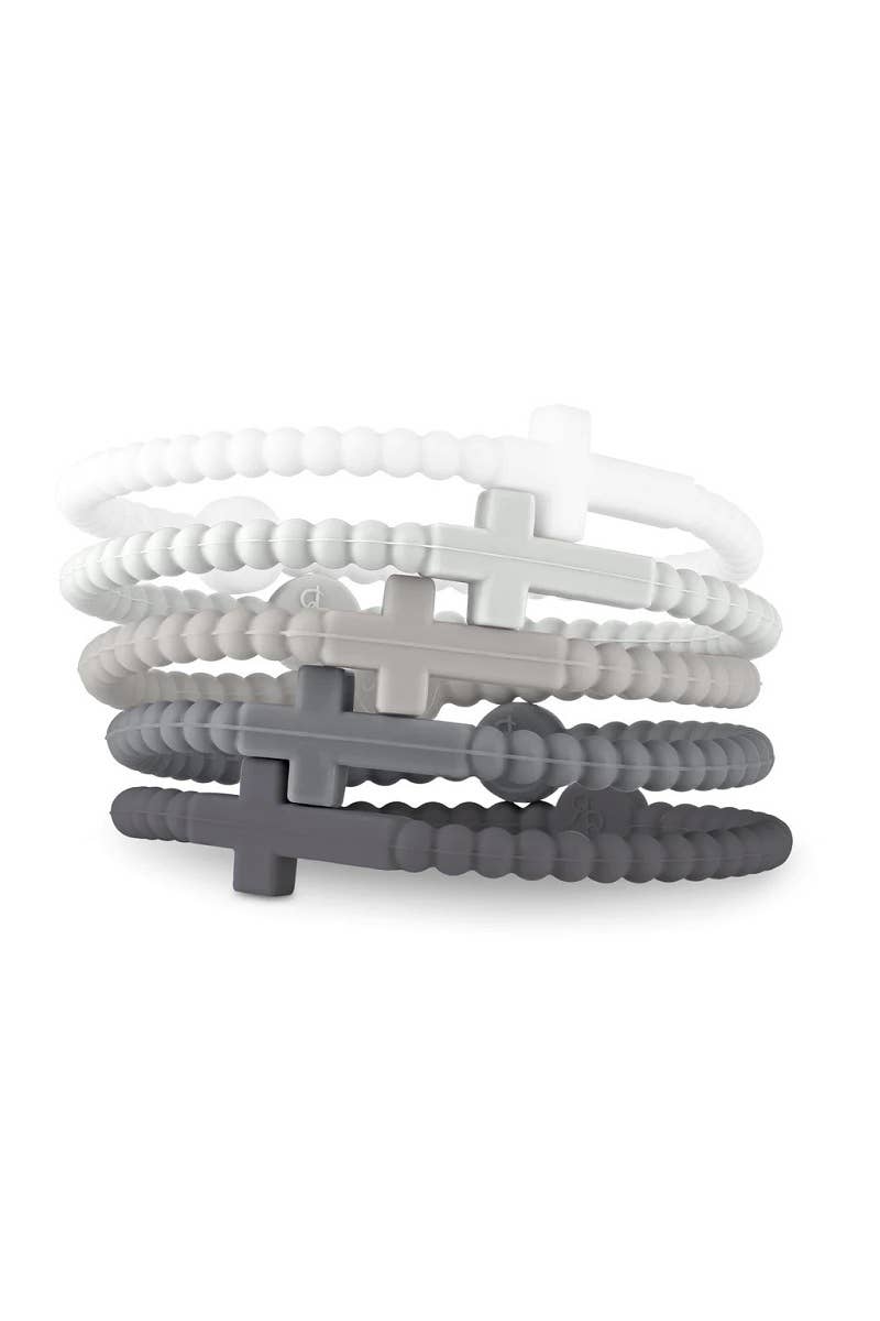 ASSORTED  ,,.....5pcs Jesus Cross Silicone Bracelet Pack Of 8 Sets SI-2915 for wholesale on Faire5