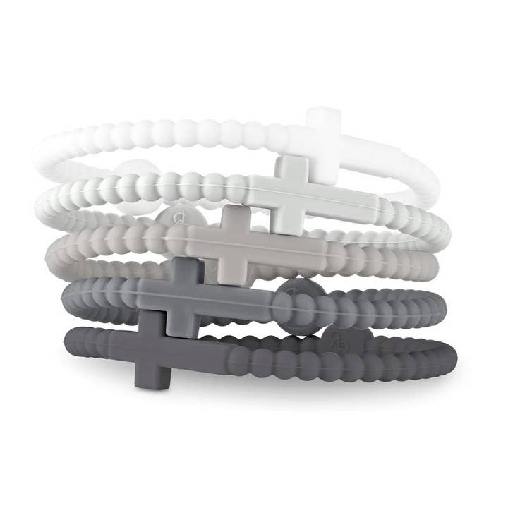 ASSORTED ,,.....5pcs Jesus Cross Silicone Bracelet Pack Of 8 Sets SI-2915 for wholesale on Faire5