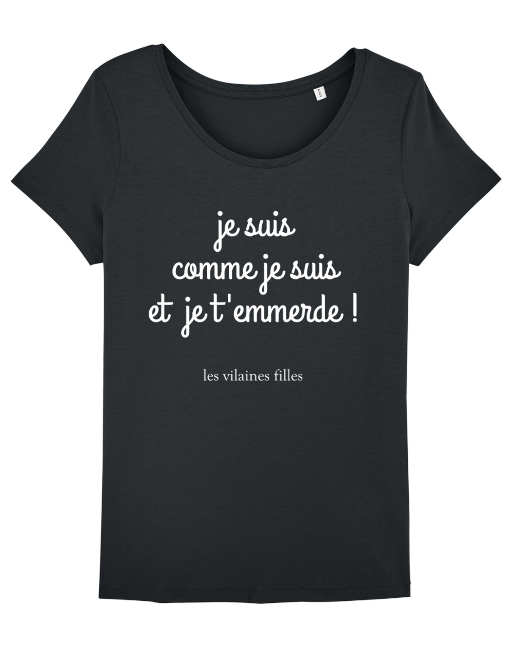 Les Vilaines Filles - Wholesale Screen Printed T-Shirt - Women's - Round neck t-shirt I am who I am and I don't give a damn organic1