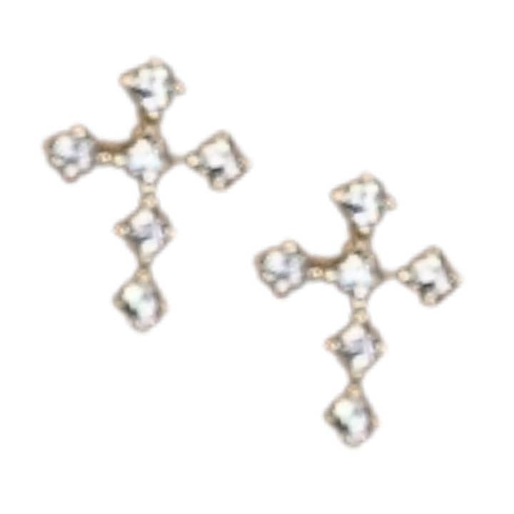Clous d'oreilles croix en argent de luxe pour la vente par Full Herizon