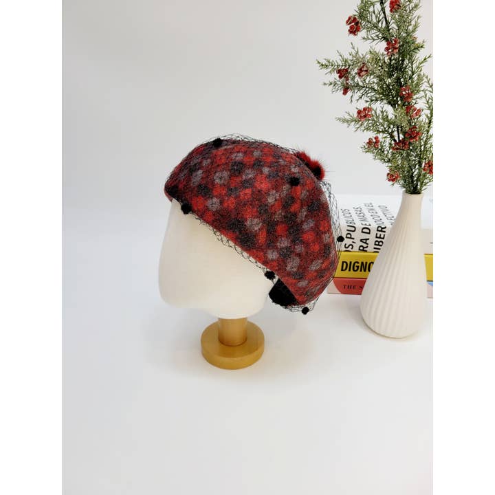 Comfortarians - Wholesale Beret - Women's - Women's Fall Winter Wool Beret with Lace5