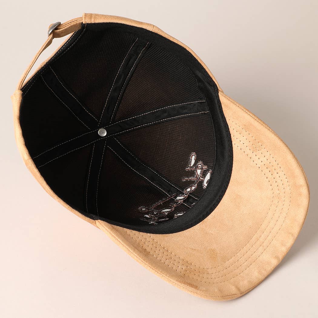 Fashion City - Wholesale Baseball Cap - Women's - Howdy Darlin' Embroidery Suede Baseball Cap3