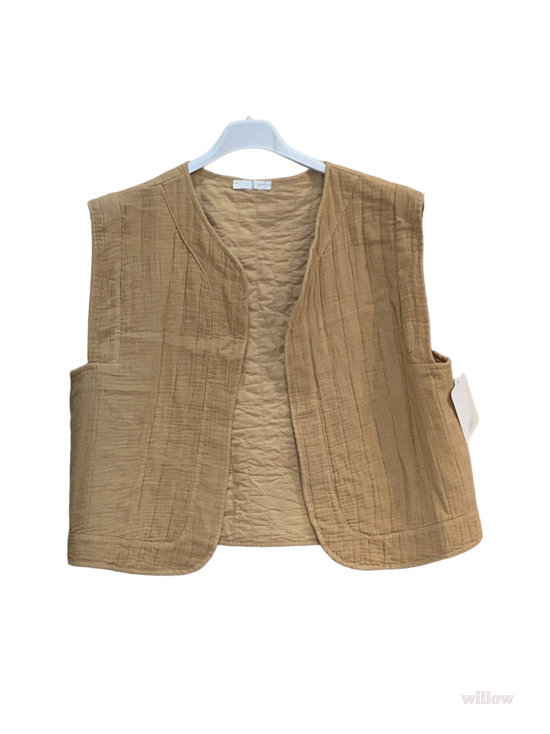 Moonsun – wholesale Väst - Dam – #5232 ärmlös väst i bomullsgaze14