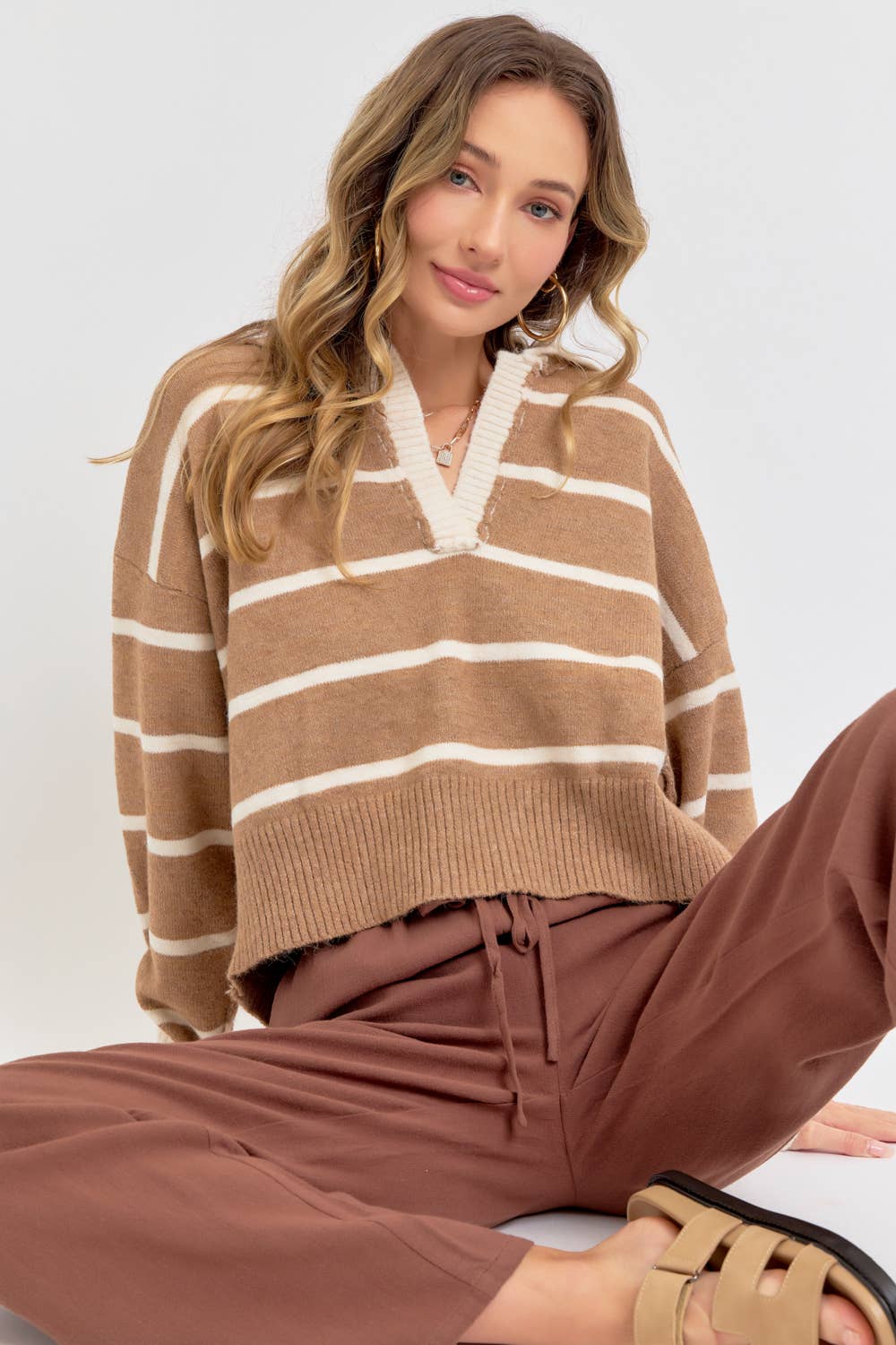 Sweet Lovely by Jen - Wholesale Knit Sweater - Women's - STRIPED EVERYDAY  KNIT SWEATER19