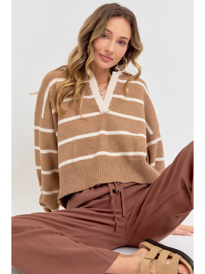 Sweet Lovely by Jen - Wholesale Knit Sweater - Women's - STRIPED EVERYDAY KNIT SWEATER19