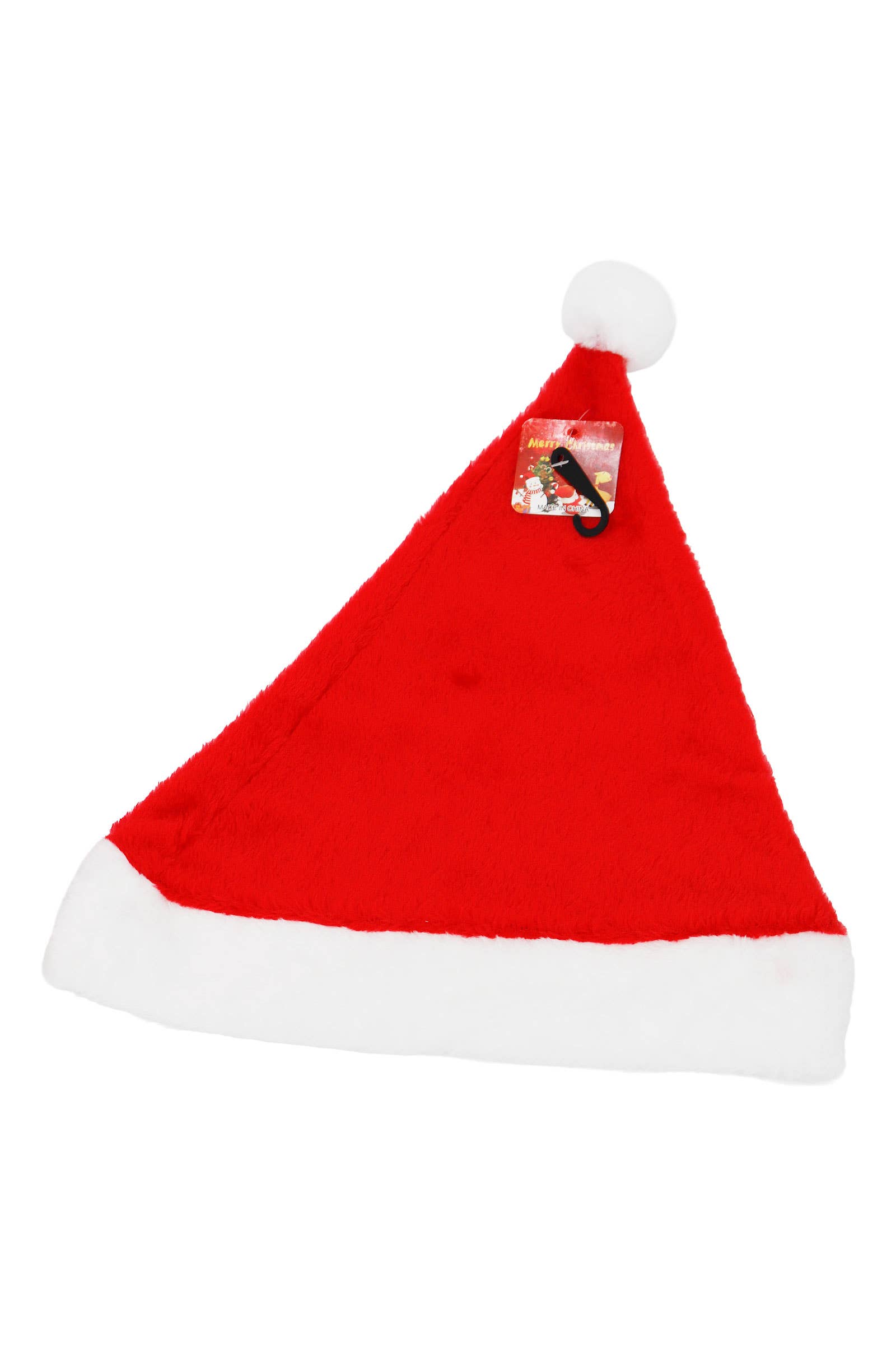 RED WHITE Christmas Fuzzy Fleece Santa Hat for wholesale on Faire5