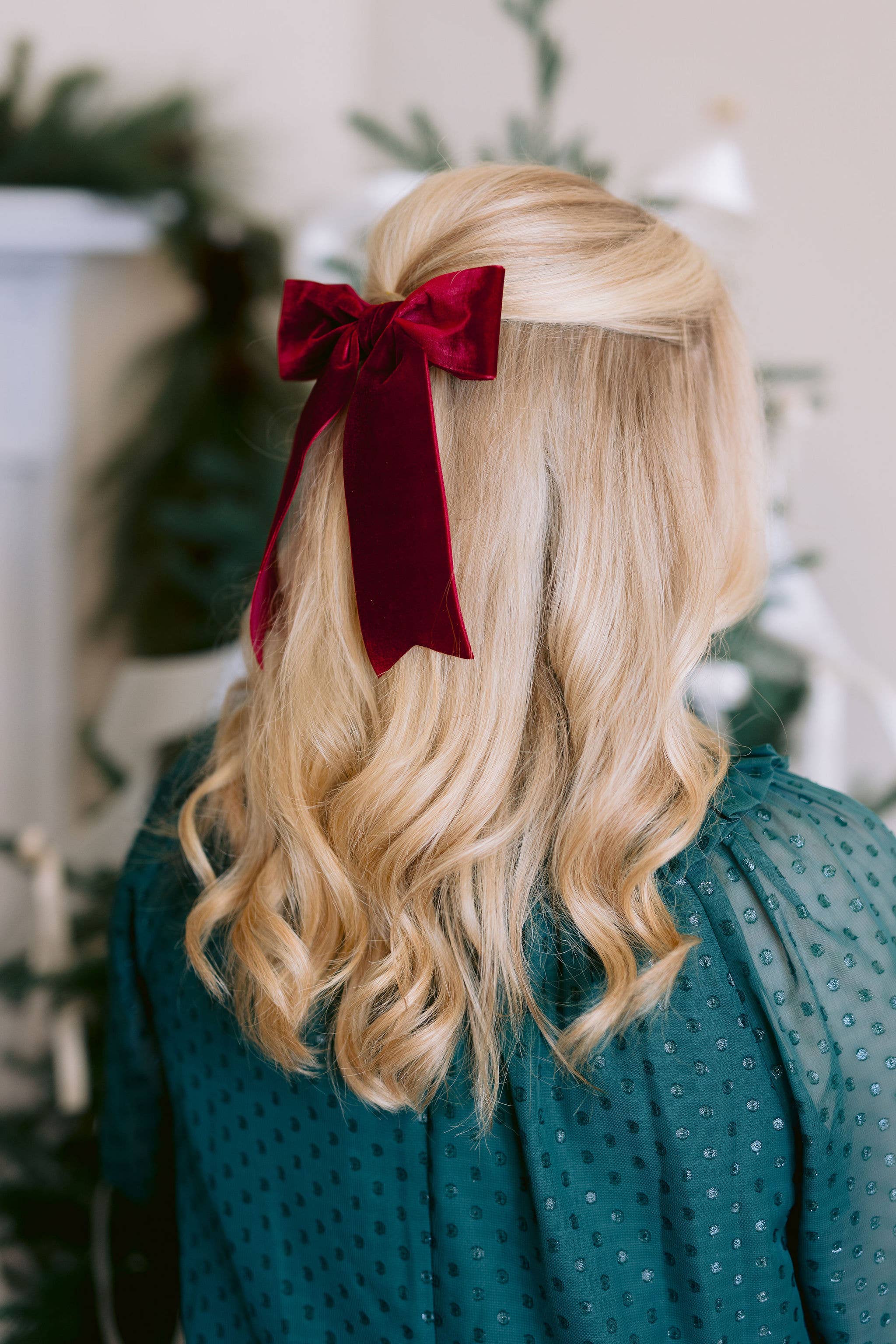 Grace & Grandeur - Wholesale Hair Bow - Women's - Large Velvet Hair Bow Barrette for Women | Bailee Bow2
