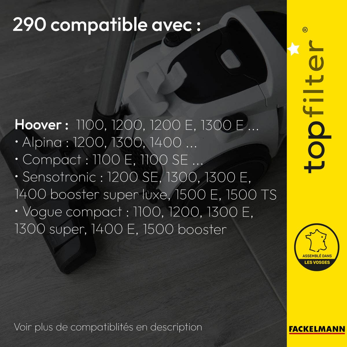 Zenker - Wholesale Vacuum Cleaner - Set of 4 Hoover Alpina TopFilter Premium vacuum bags1