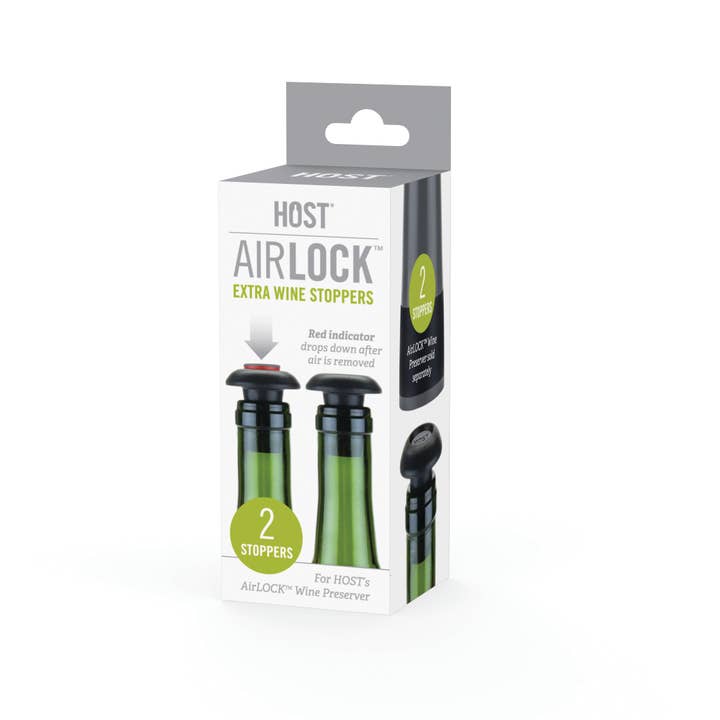 HOST - Wholesale Wine Stopper - AirLOCKâ„¢ Vaccuum Pump Extra Wine Stoppers - Set of 2