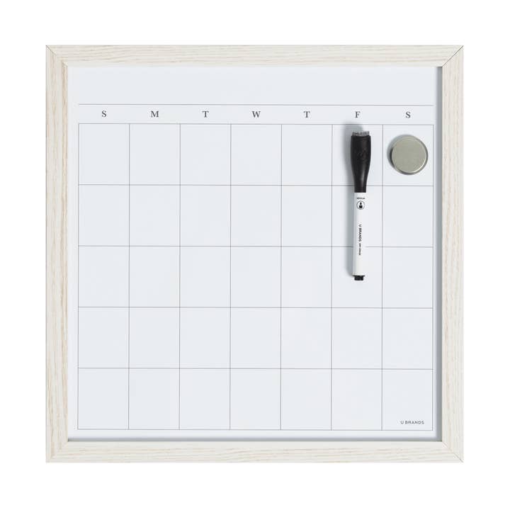 U Brands Rustic White Dry Erase Monthly Calendar White for wholesale by U Brands