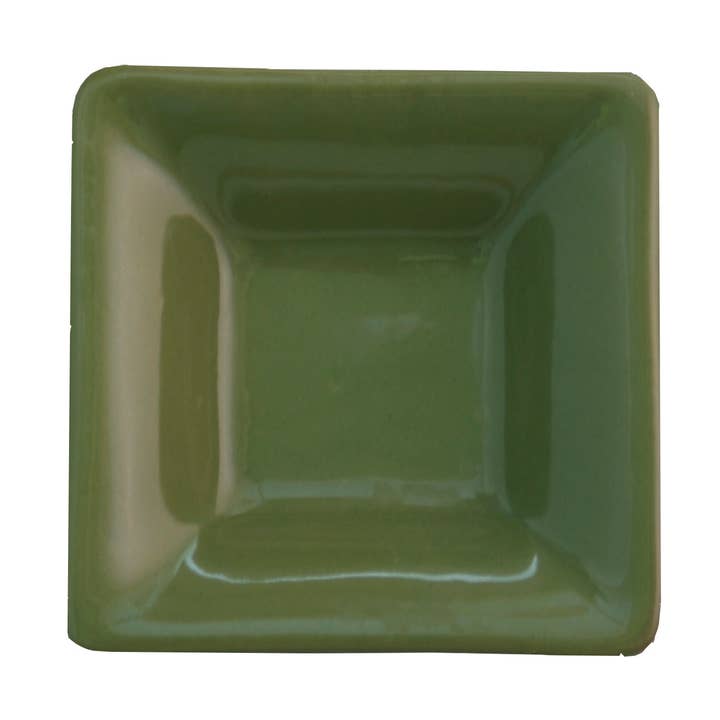 Small Square Bowl - Olive Green (3.75") for wholesale by Out of the Woods of Oregon