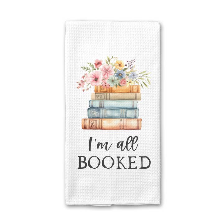 Canary Road - Wholesale Tea Towel - I'm All Booked Kitchen Towel, Floral Book Dish Bookish Book Store3