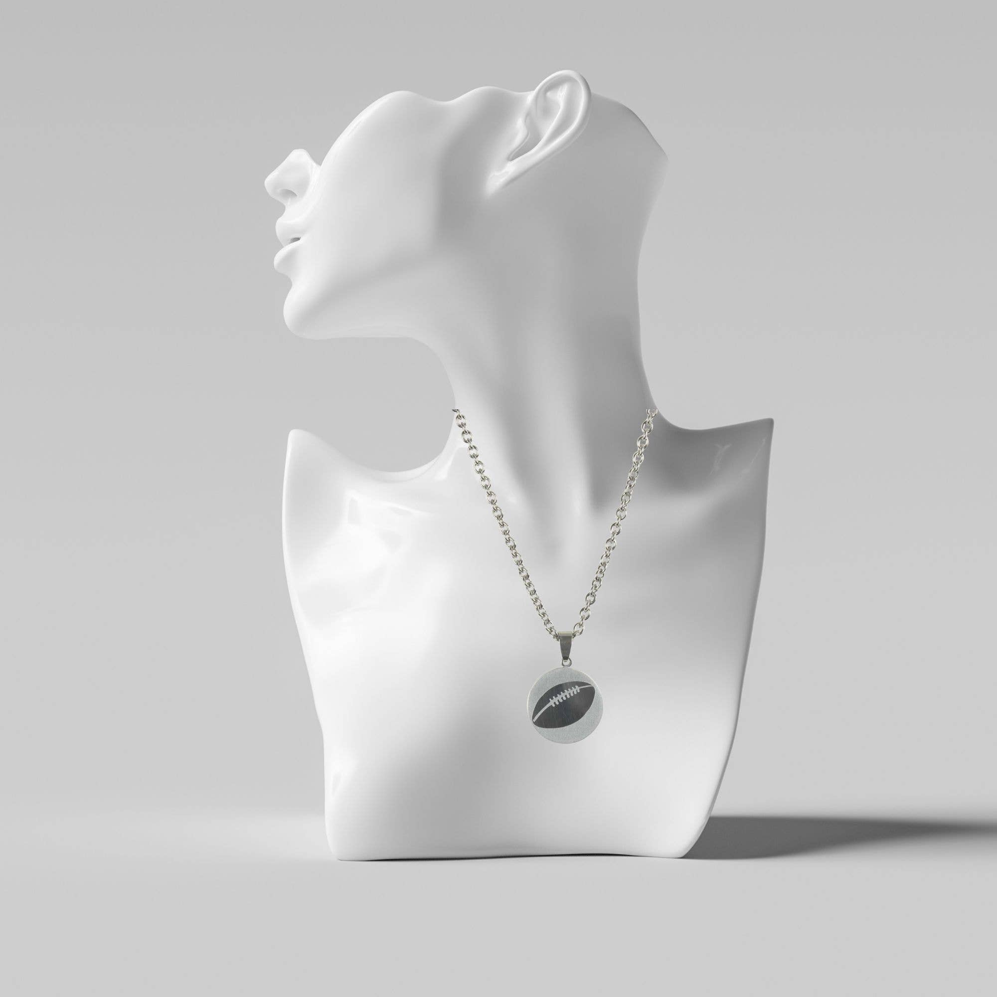 Dicksons - Wholesale Pendant/Charm Necklace - NECKLACE FOOTBALL PRAY HARD HIM SSTL 24"3