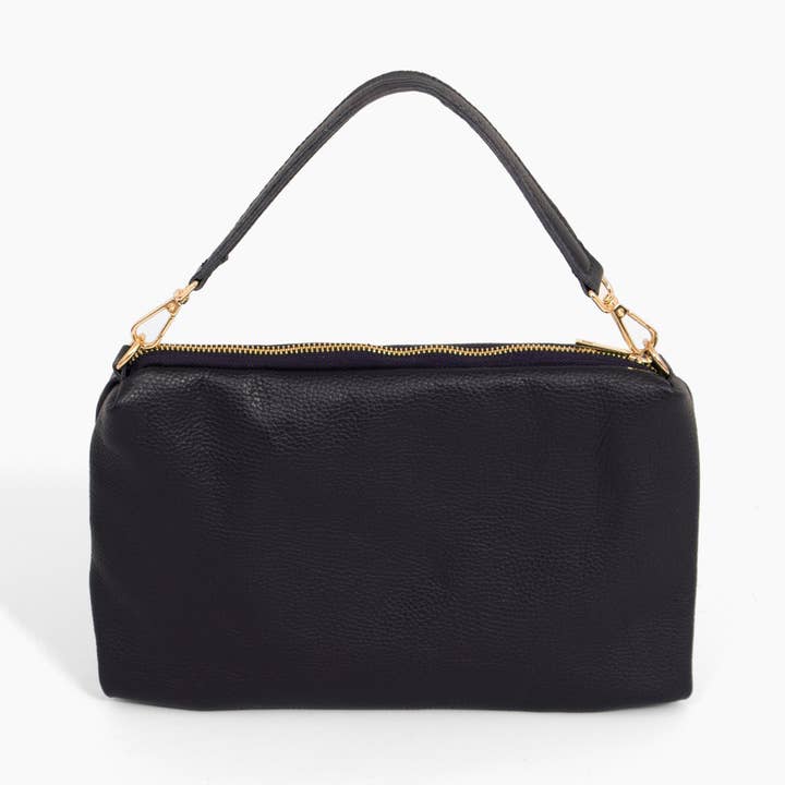 Borsa a Spalla in Pelle Italiana Sierra - Blu Navy, Martellata per la vendita all'ingrosso da parte di Sarta Pelle