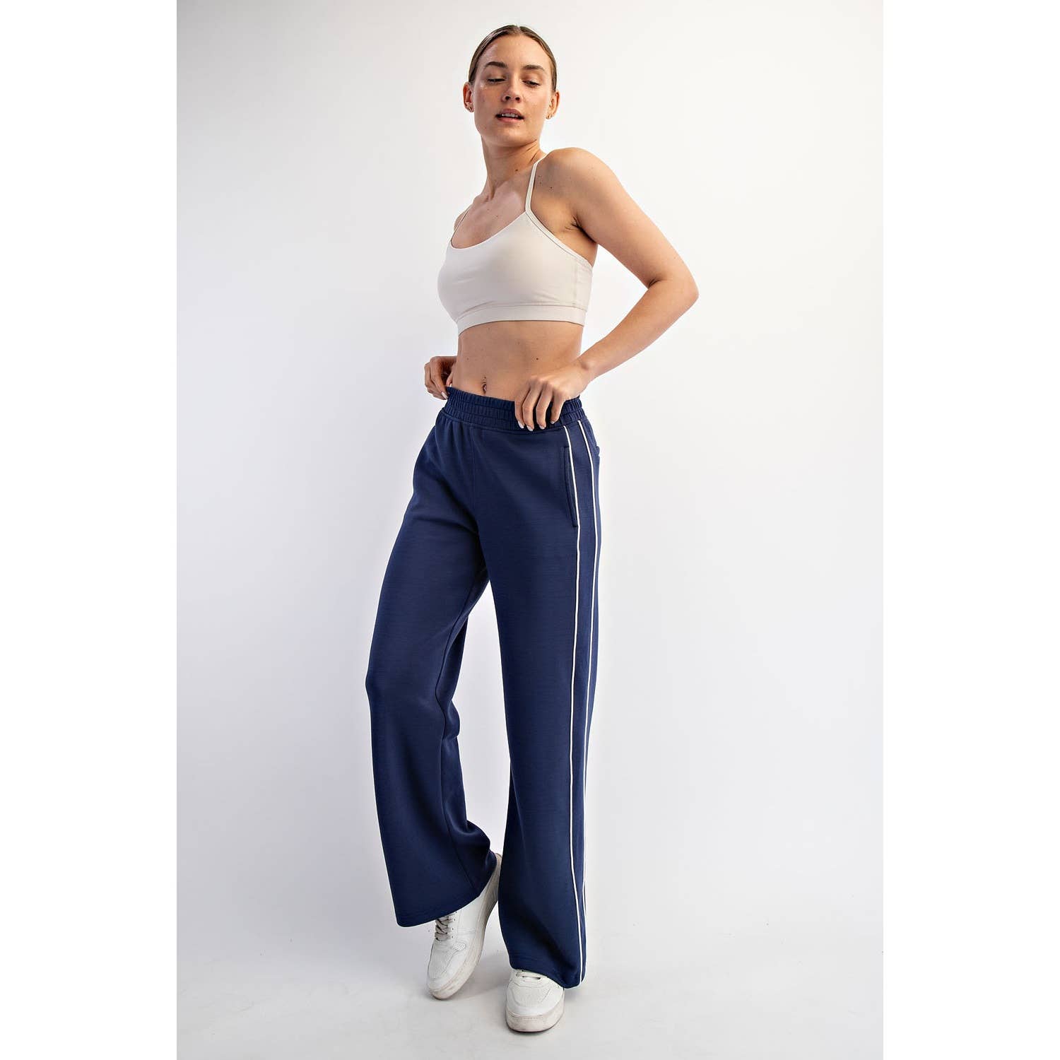 Rae Mode - Wholesale Athletic Pants - Women's - MODAL SCUBA TWO STRIPE PIPING STRAIGHT PANT3